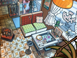 2025　「ノラ猫しろの町めぐり(Web連載)」第12回【雨宿り】※作品一部トリミング