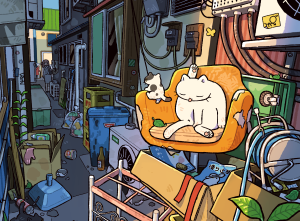 2025　「ノラ猫しろの町めぐり(Web連載)」第6回【路地裏の住処】※作品一部トリミング