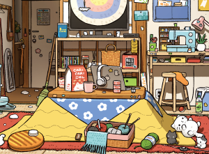 2025　「ノラ猫しろの町めぐり(Web連載)」第13回【吹雪の日】※作品一部トリミング